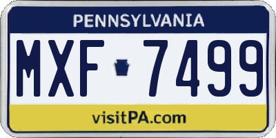 PA license plate MXF7499