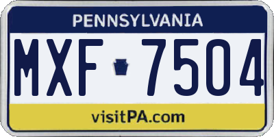 PA license plate MXF7504
