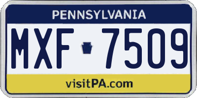 PA license plate MXF7509