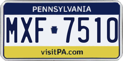 PA license plate MXF7510