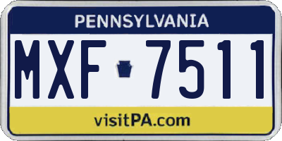 PA license plate MXF7511