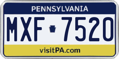 PA license plate MXF7520