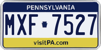 PA license plate MXF7527