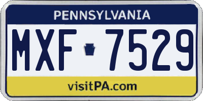 PA license plate MXF7529