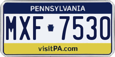 PA license plate MXF7530