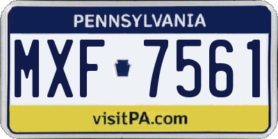 PA license plate MXF7561
