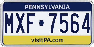 PA license plate MXF7564