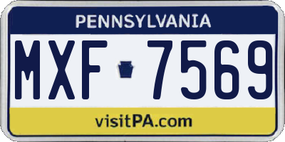 PA license plate MXF7569