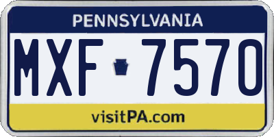 PA license plate MXF7570