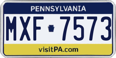 PA license plate MXF7573