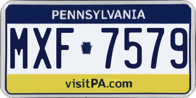 PA license plate MXF7579