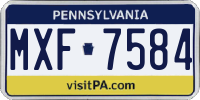 PA license plate MXF7584
