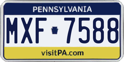 PA license plate MXF7588