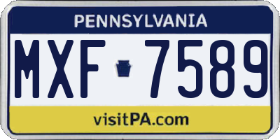 PA license plate MXF7589