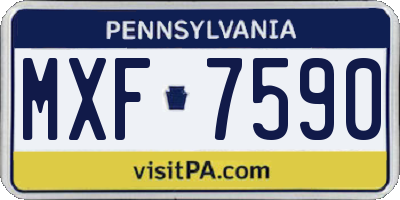 PA license plate MXF7590