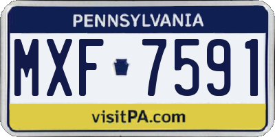 PA license plate MXF7591