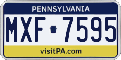 PA license plate MXF7595