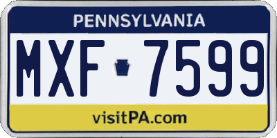 PA license plate MXF7599