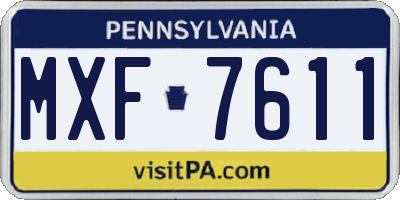 PA license plate MXF7611