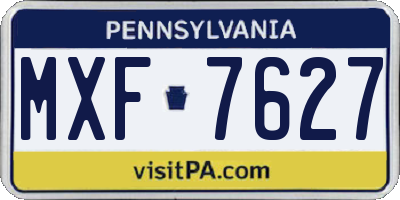 PA license plate MXF7627