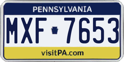 PA license plate MXF7653