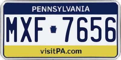 PA license plate MXF7656
