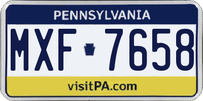 PA license plate MXF7658