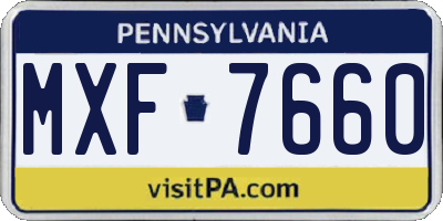 PA license plate MXF7660