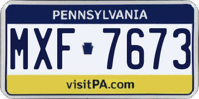 PA license plate MXF7673