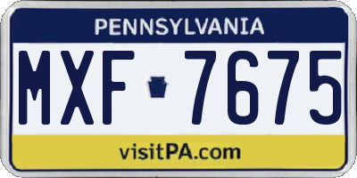 PA license plate MXF7675