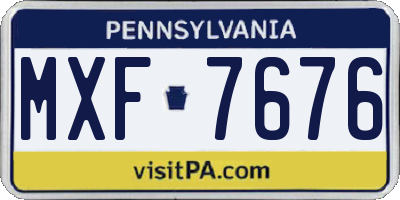 PA license plate MXF7676