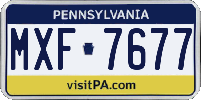 PA license plate MXF7677