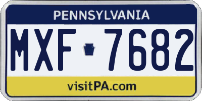 PA license plate MXF7682