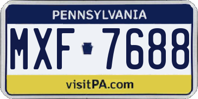 PA license plate MXF7688