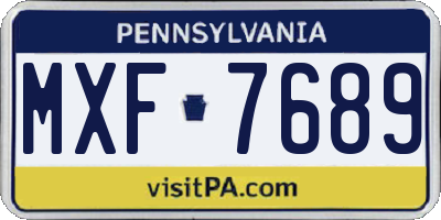 PA license plate MXF7689