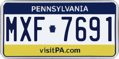 PA license plate MXF7691