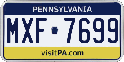 PA license plate MXF7699