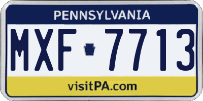 PA license plate MXF7713