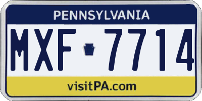 PA license plate MXF7714