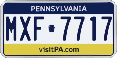 PA license plate MXF7717