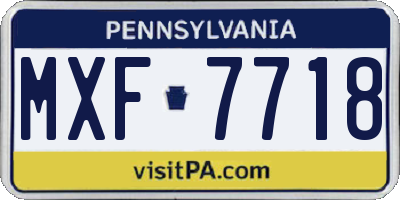 PA license plate MXF7718