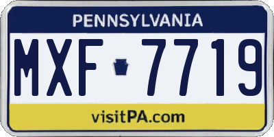 PA license plate MXF7719