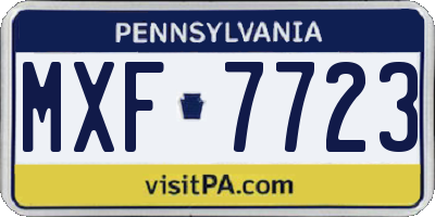 PA license plate MXF7723
