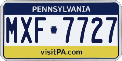 PA license plate MXF7727