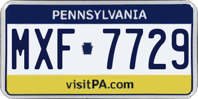 PA license plate MXF7729