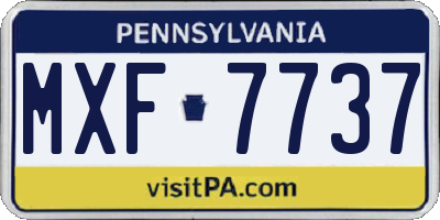 PA license plate MXF7737