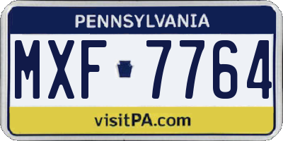 PA license plate MXF7764