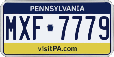 PA license plate MXF7779