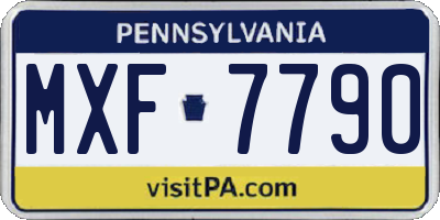 PA license plate MXF7790
