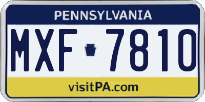 PA license plate MXF7810